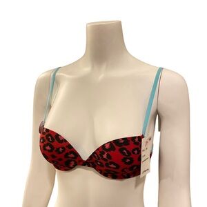 NWT FLIRTITUDE Push Up Bra with Cheetah Print, 32A